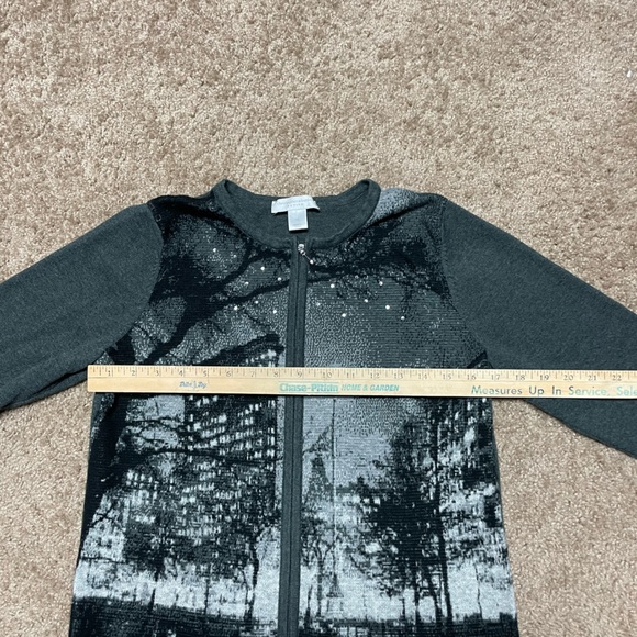 CHRISTOPHER & BANKS ZIP FRONT CARDIGAN. PETITE/LARGE. - Picture 4 of 8